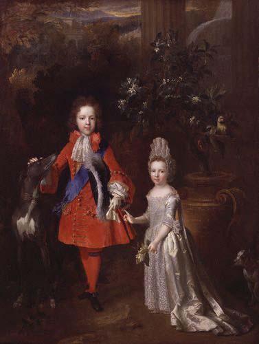 Nicolas de Largilliere Portrait of Prince James Francis Edward Stuart and Princess Louisa Maria Theresa Stuart Sweden oil painting art